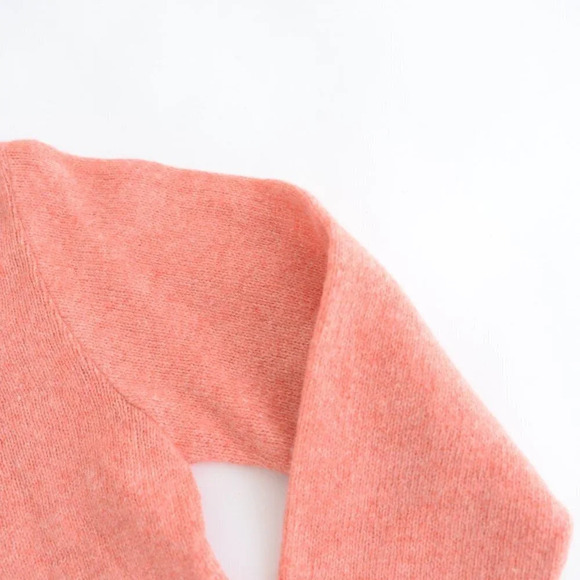 Handknit Handmade Coral Fair Isle Icelandic Fisherman  Knit Sweater - Picture 6 of 11